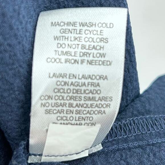 Sandra Darren Navy Tiered Ruffle Sleeveless Shift Dress Casual Plus Womens 1X - Picture 8 of 11